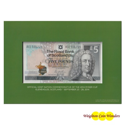 2014 Royal Bank of Scotland £5 Note - RYDER CUP - Click Image to Close